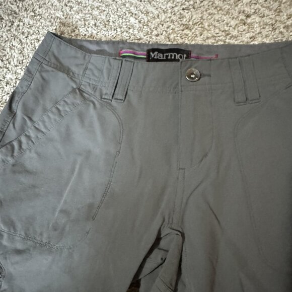 Marmot Shorts Womens 4 Gray Hiking Outdoor Trail Zip Pocket Lightweight Stretch - Picture 5 of 11